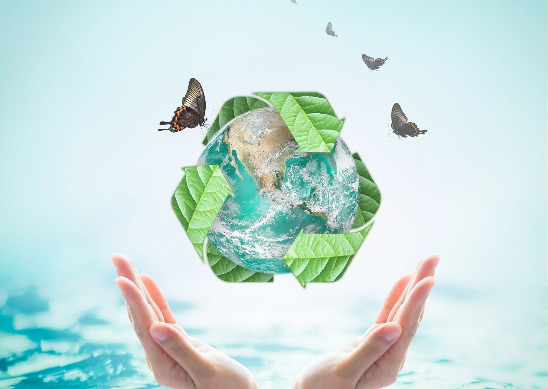 nature theme design recycle symbol surrounding the earth